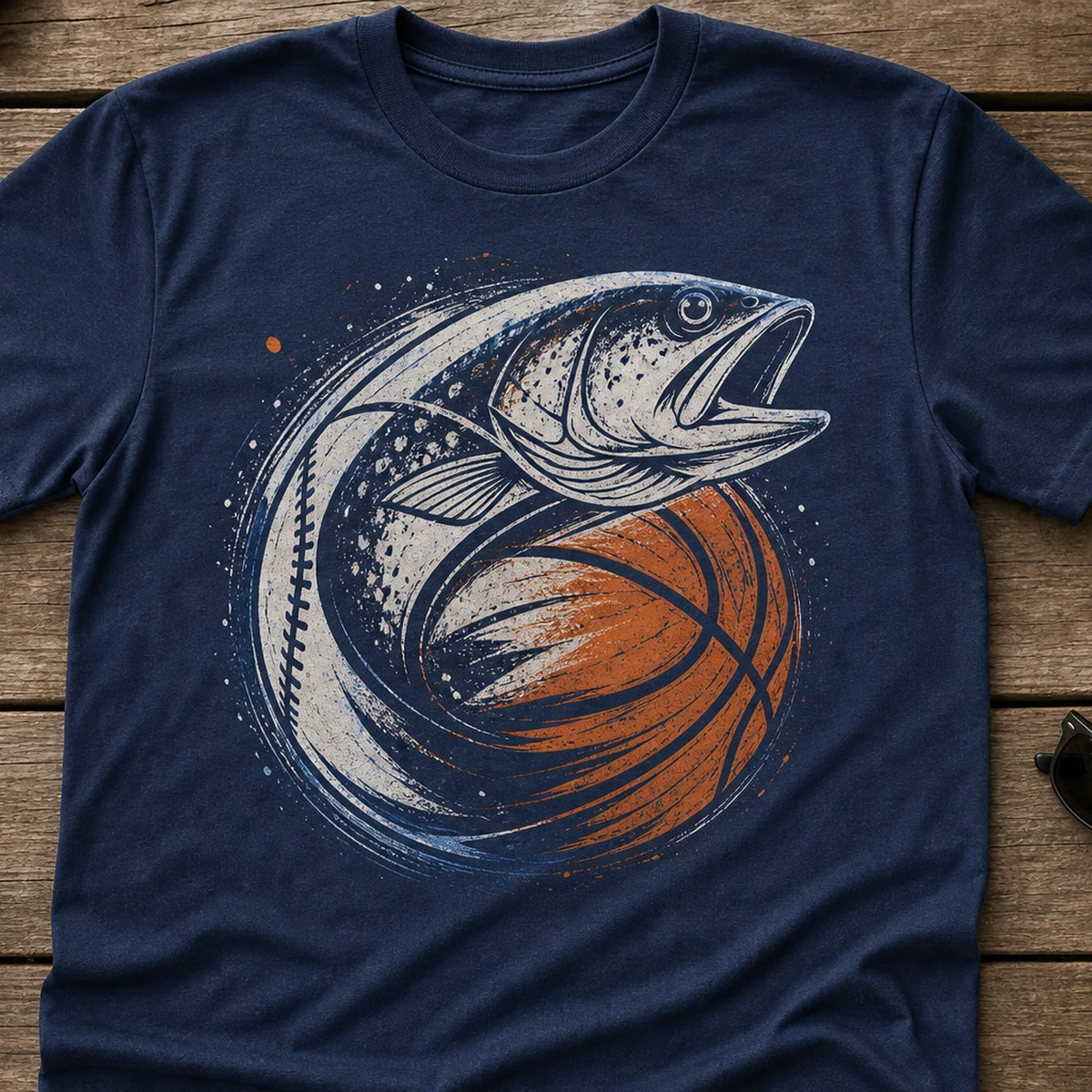 fishing tackle kits Gridiron Bassball T-Shirt