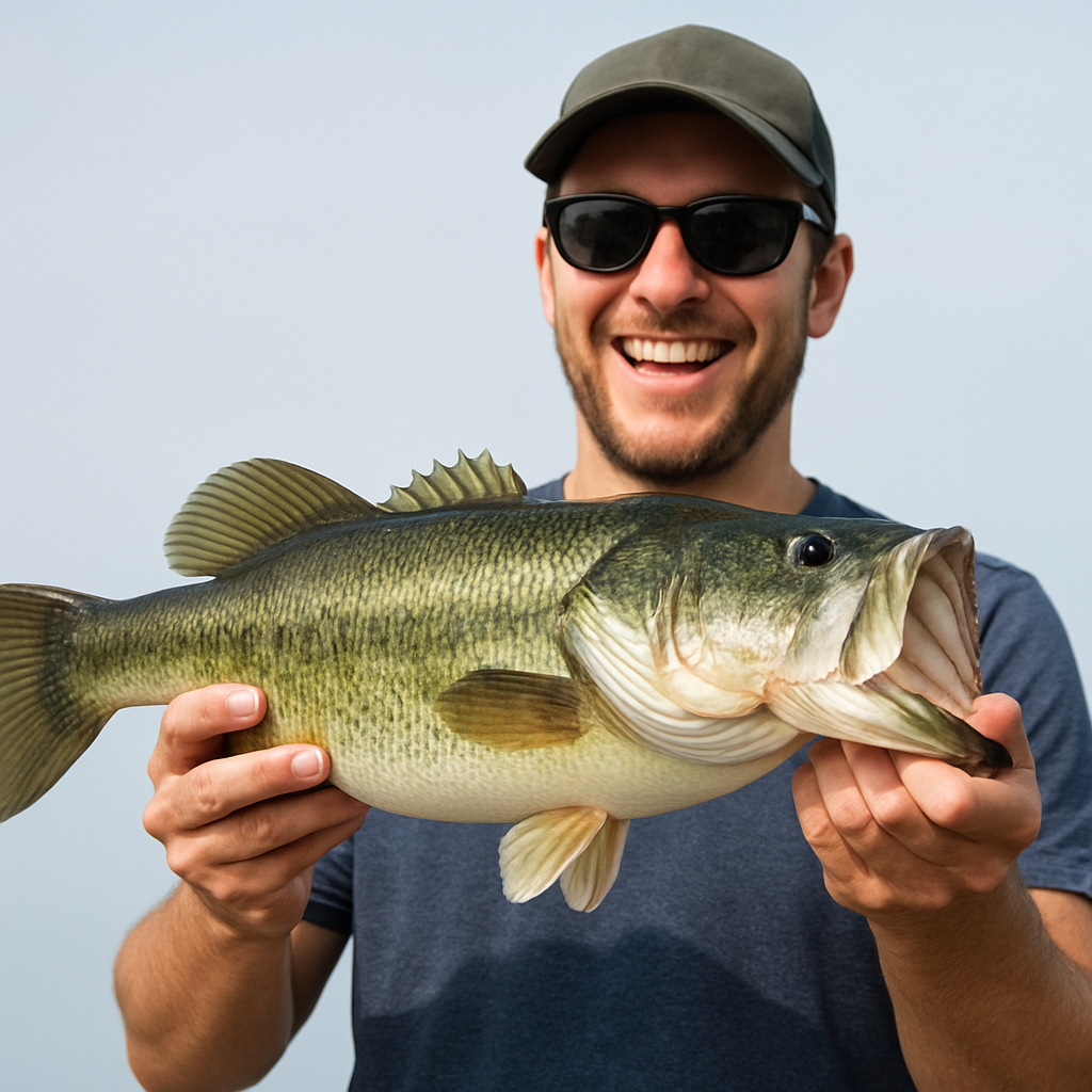 Angler holding a bass